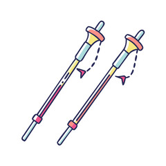 nordic walking poles vector icon, nordic walking poles vector illustration-simple illustration of nordic walking poles, perfect for nordic walking poles logos and icons and themed design 