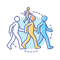 power walking group vector icon, power walking group vector illustration-simple illustration of power walking group, perfect for power walking group logos and icons and themed design 