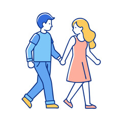 walking couple vector icon, walking couple vector illustration-simple illustration of walking couple, perfect for walking couple logos and icons and themed design 