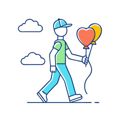 walking for charity event icon, walking for charity event vector,