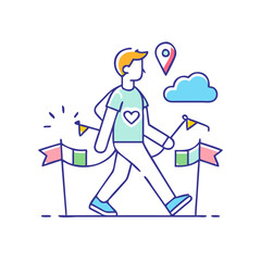 walking for charity event icon, walking for charity event vector,