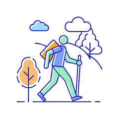 walking in nature vector icon, walking in nature vector illustration-simple illustration of walking in nature, perfect for walking in nature logos and icons and themed design 