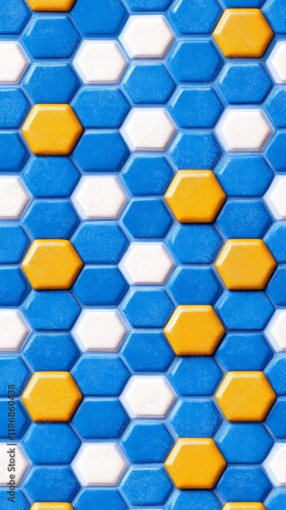 Poster a chic art deco design with parallel diagonal lines and golden hexagons arranged elegantly on a matt