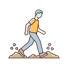 walking on gravel path vector icon, walking on gravel path vector illustration-simple illustration of walking on gravel path, perfect for walking on gravel path logos and icons and themed design 