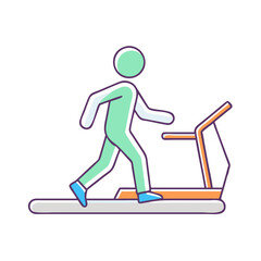 walking on treadmill vector icon, walking on treadmill vector illustration-simple illustration of walking on treadmill, perfect for walking on treadmill logos and icons and themed design 