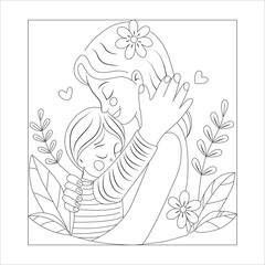 mother`s day line art