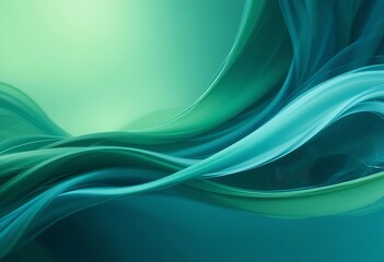 Obraz premium Abstract Green And Teal Wave Abstract Background