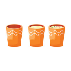 Holi festival food illustration featuring Thandai, an iconic Indian drink for Holi, isolated on a white background