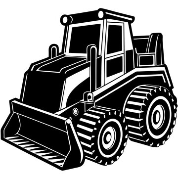 black and white construction loader clip art preview
