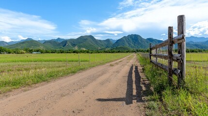Serene Rural Landscape with Dirt Road