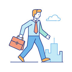 walking to work vector icon, walking to work vector illustration-simple illustration of walking to work, perfect for walking to work logos and icons and themed design 