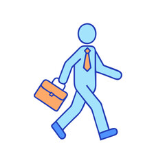 walking to work vector icon, walking to work vector illustration-simple illustration of walking to work, perfect for walking to work logos and icons and themed design 