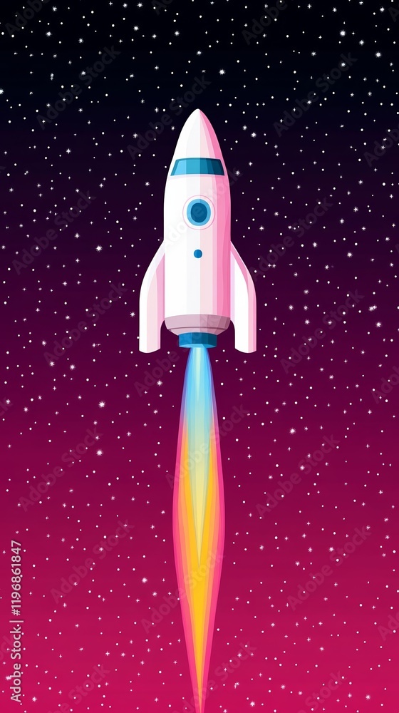 Poster a minimalist spaceship with smooth curved lines and a glowing blue engine trail soaring through a se