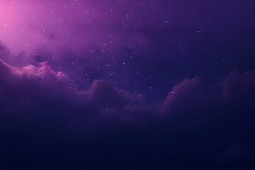 Fototapeta premium Dreamy purple night sky with stars and clouds; perfect for backgrounds, websites, or artistic projects.