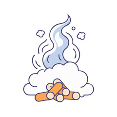campfire smoke vector icon, campfire smoke vector illustration -simple illustration of campfire smoke, perfect for campfire smoke logos and icons and themed design 