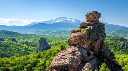 Majestic Mountain Landscape with Rock Formations