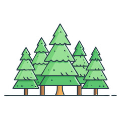Fototapeta premium pine tree forest vector icon, pine tree forest vector illustration -simple illustration of pine tree forest, perfect for pine tree forest logos and icons and themed design 