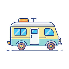 rv camper vector icon, rv camper vector illustration -simple illustration of rv camper, perfect for rv camper logos and icons and themed design 