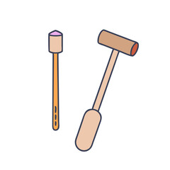 tent peg and mallet vector icon, tent peg and mallet vector illustration -simple illustration of tent peg and mallet, perfect for tent peg and mallet logos and icons and themed design 