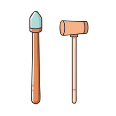 tent peg and mallet vector icon, tent peg and mallet vector illustration -simple illustration of tent peg and mallet, perfect for tent peg and mallet logos and icons and themed design 