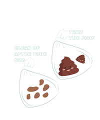 vector illustration clean up after the dog. Poop vector on a white background. Flat illustration throw away the poo after the dog