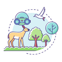 wildlife sighting vector icon, wildlife sighting vector illustration -simple illustration of wildlife sighting, perfect for wildlife sighting logos and icons and themed design 