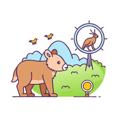 wildlife sighting vector icon, wildlife sighting vector illustration -simple illustration of wildlife sighting, perfect for wildlife sighting logos and icons and themed design 