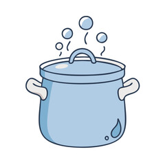 boiling water pot vector icon, boiling water pot vector illustration -simple illustration of boiling water pot, perfect for boiling water pot logos and icons and themed design 