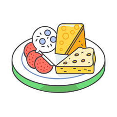 cheese platter vector icon, cheese platter vector illustration -simple illustration of cheese platter, perfect for cheese platter logos and icons and themed design 