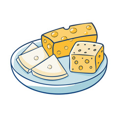cheese platter vector icon, cheese platter vector illustration -simple illustration of cheese platter, perfect for cheese platter logos and icons and themed design 