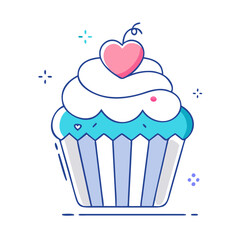 cupcake vector icon, cupcake vector illustration -simple illustration of cupcake, perfect for cupcake logos and icons and themed design 