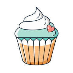 cupcake vector icon, cupcake vector illustration -simple illustration of cupcake, perfect for cupcake logos and icons and themed design 