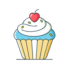 cupcake vector icon, cupcake vector illustration -simple illustration of cupcake, perfect for cupcake logos and icons and themed design 