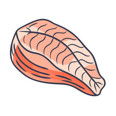 fish fillet vector icon, fish fillet vector illustration -simple illustration of fish fillet, perfect for fish fillet logos and icons and themed design 