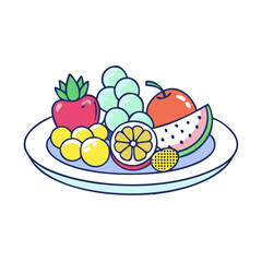 fresh fruit platter vector icon, fresh fruit platter vector illustration -simple illustration of fresh fruit platter, perfect for fresh fruit platter logos and icons and themed design 