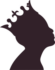 Elegant Silhouette of a Crowned Figure - Royalty Vector Illustration