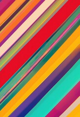 Obraz premium Vibrant Diagonal Stripes Abstract Colorful Pattern Design