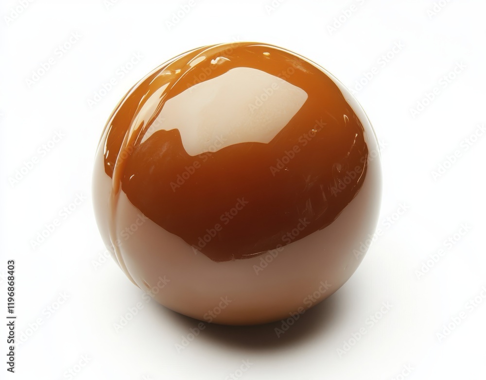 Poster glossy brown sphere on a white background symbolizing creativity and modern design in abstract art p