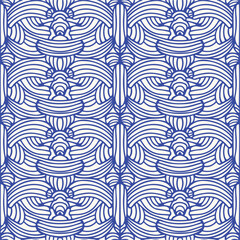 Doodle seamless pattern. Minimalistic art background, trendy design with basic shapes. Modern abstract monochrome backdrop.