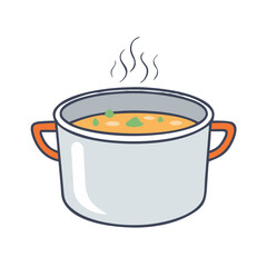 pot of soup vector icon, pot of soup vector illustration -simple illustration of pot of soup, perfect for pot of soup logos and icons and themed design 