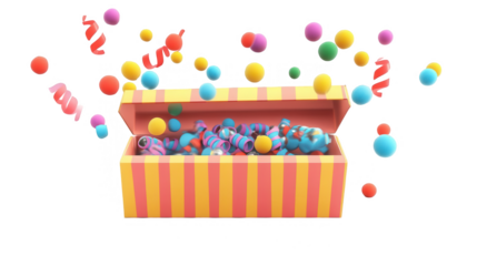 April Fools’ Day PNG Featuring a Spring-Loaded Box, transparent background, isolated on white, PNG file