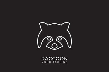 Raccoon silhouette logo design, simple raccoon logo, raccoon head logo