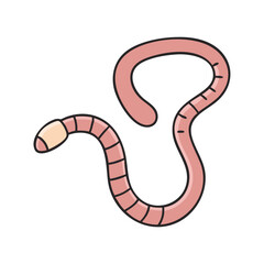 earthworm vector icon, earthworm vector illustration -simple illustration of earthworm, perfect for earthworm logos and icons and themed design 