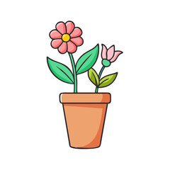 flower pot vector icon, flower pot vector illustration -simple illustration of flower pot, perfect for flower pot logos and icons and themed design 