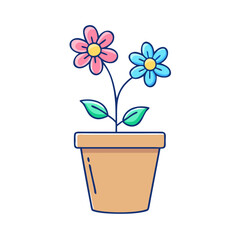 flower pot vector icon, flower pot vector illustration -simple illustration of flower pot, perfect for flower pot logos and icons and themed design 
