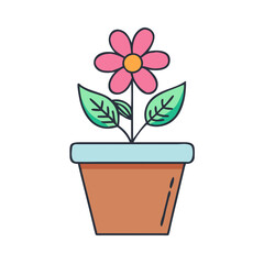 flower pot vector icon, flower pot vector illustration -simple illustration of flower pot, perfect for flower pot logos and icons and themed design 