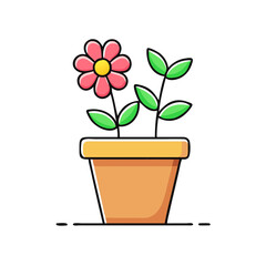 flower pot vector icon, flower pot vector illustration -simple illustration of flower pot, perfect for flower pot logos and icons and themed design 