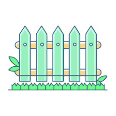 garden fence vector icon, garden fence vector illustration -simple illustration of garden fence, perfect for garden fence logos and icons and themed design 