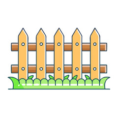 garden fence vector icon, garden fence vector illustration -simple illustration of garden fence, perfect for garden fence logos and icons and themed design 