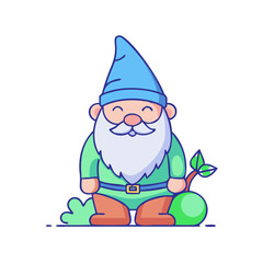 garden gnome vector icon, garden gnome vector illustration -simple illustration of garden gnome, perfect for garden gnome logos and icons and themed design 